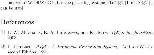 LaTeX gives clean, auto-updating bibliographies