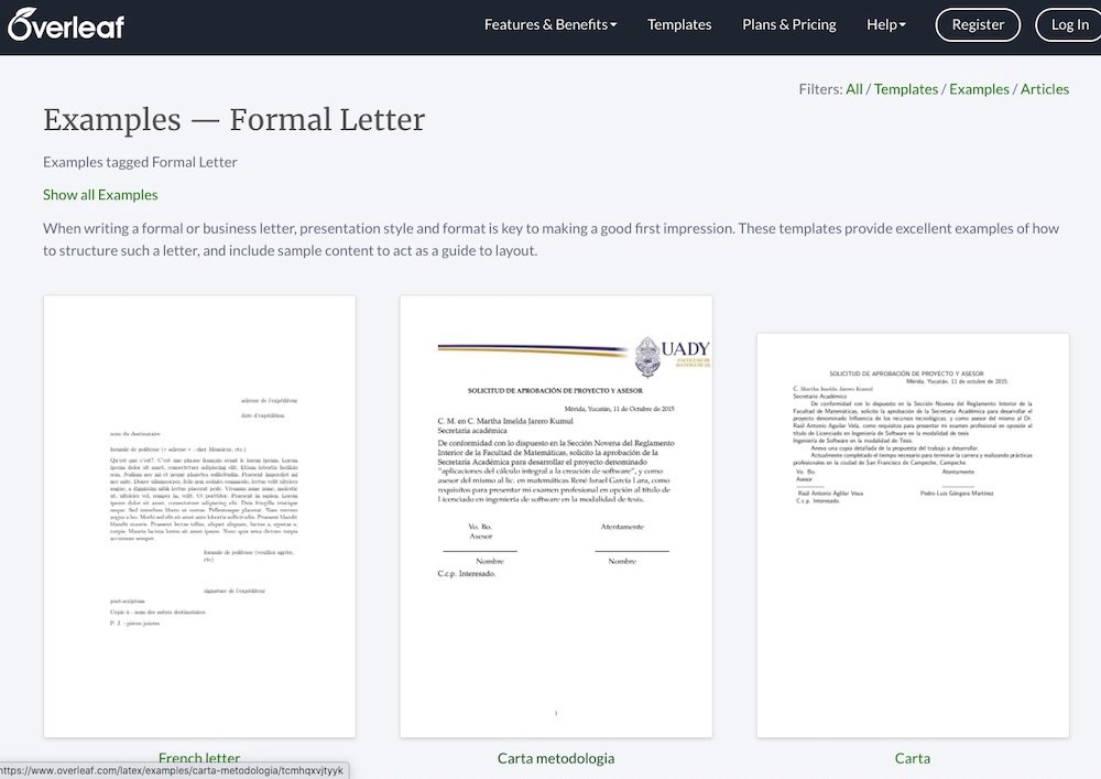 Use LaTeX for formal letters