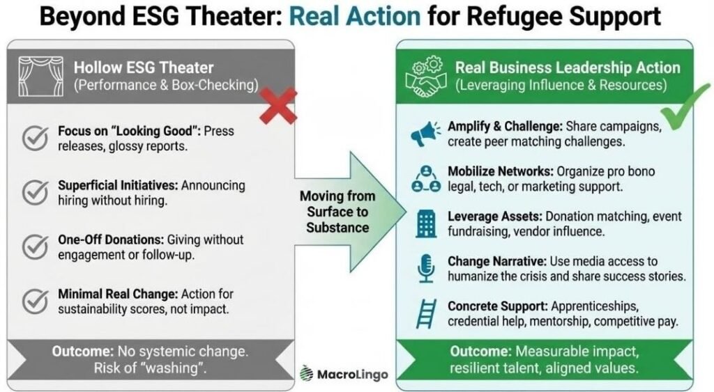 beyond ESG for business leaders supporting refugees